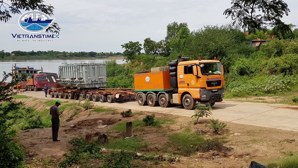 Tháng 6 năm 2019, Vietranstimex tiếp nhận, vận chuyển, đưa vào vị trí và bàn giao 2 máy biến áp tại Phnompenh, Campuchia